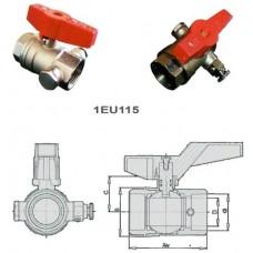 Кран шаровый со спуском воды, воздуха DN15 (1/2") манометрический кран Vitech 115U