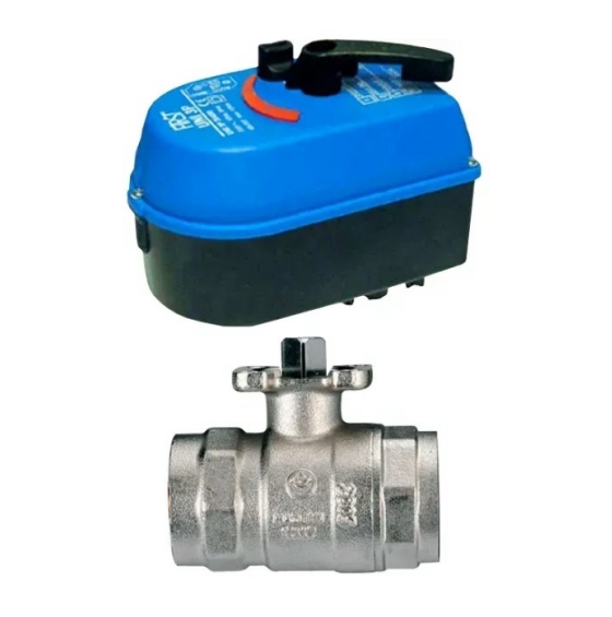 Кран шаровый двухходовой IVR 230 DN40 (1 1/2") с электроприводом FIRST UNI 3P с ручным дублером