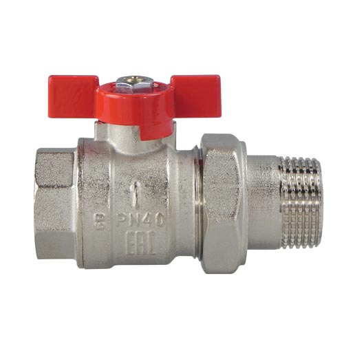 Кран шаровый латунный с американкой DN20 PN50 (3/4") IVR 60/A, в/н, ручка "бабочка"