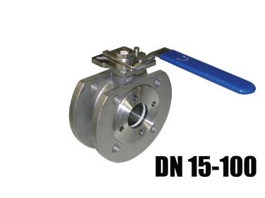 Кран шаровый фланцевый укороченный из нержавеющей стали DN32 PN40, AISI 316, IVR 685