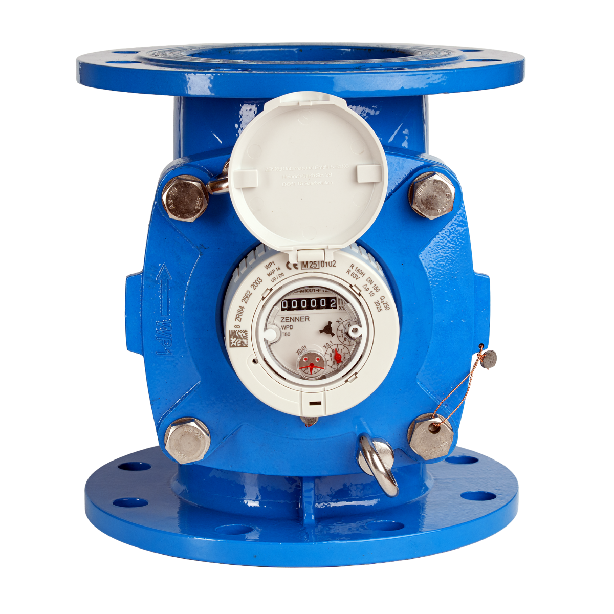 Турбинный счетчик холодной воды ZENNER WPD DN150 L=300 Q=250 (Класс "С") IP68